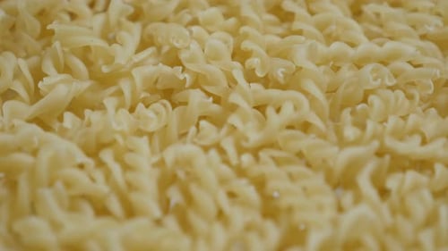 Dry Fusilli Pasta Close Up Food