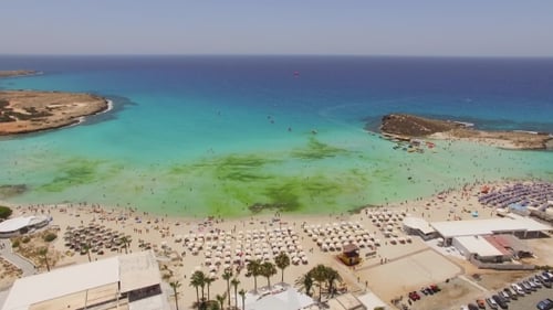 Aerial View Of Resort Area With Vacationers