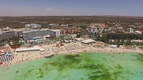 Aerial View Of Resort Area With Vacationers