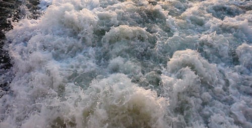 Sea Water Waves Behind Ferryboat 2