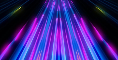 Pulsating Neon Light Beams Tunnel Abstract Background