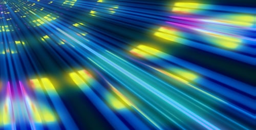Abstract Colorful Glowing Lines and Grid Tunnel Background