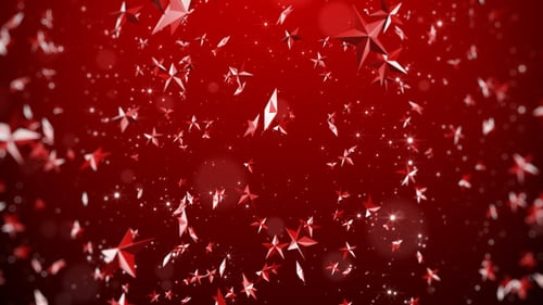 Red Geometric Stars Falling Festive Christmas Background