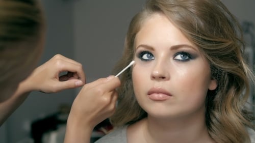 Beautiful Model Woman In Beauty Salon Makeup Young Modern Girl In Luxurious Spa Lady Make Up Mascara