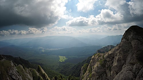 Majestic Mountain Range View From Above