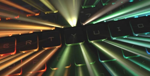 Dynamic RGB Keyboard Backlight with Radial Light Beams Animation