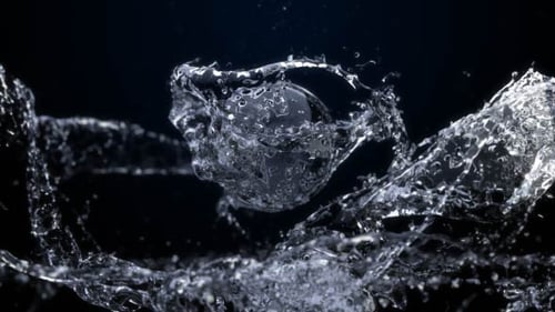 Dynamic Water Splash Logo Reveal with Cinematic Light Flare