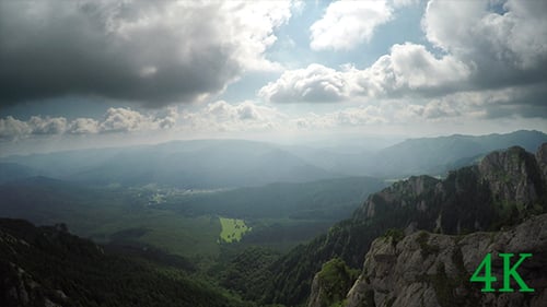 Majestic Mountain Range Aerial View