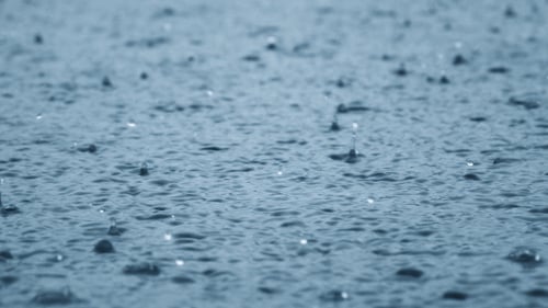 Raindrops Falling on Water Surface