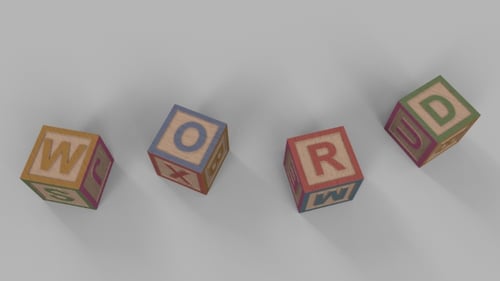 3D Wooden Alphabet Blocks Spelling Words Animation