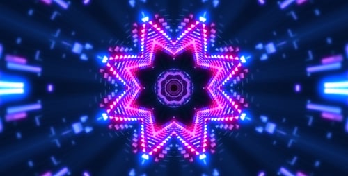 Futuristic Neon Geometric Tunnel Loop Background