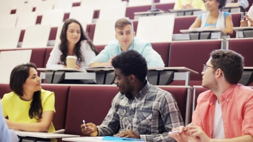 Group Of International Students Talking On Lecture