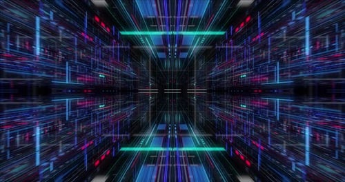 Seamless loop of abstract futuristic technological background