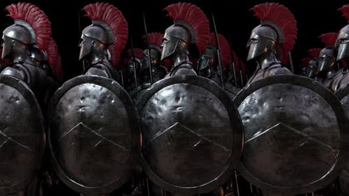 Ancient Spartan Army in Battle Formation Realistic 3D Animation
