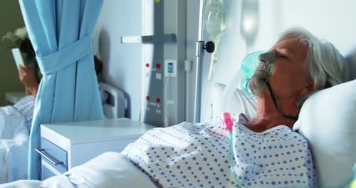 Senior woman relaxing in the ward
