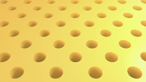 Abstract Colorful Balls Bouncing on Holed Yellow Surface Animation