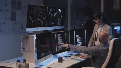 IT Department Working at Night