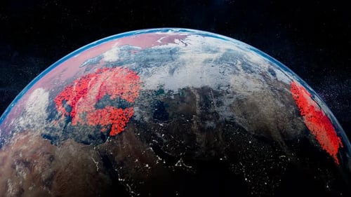 3D Earth Global Network Data Spread Animation