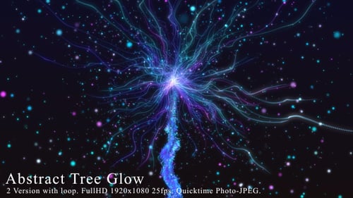 Abstract Glowing Particle Energy Tree Loop
