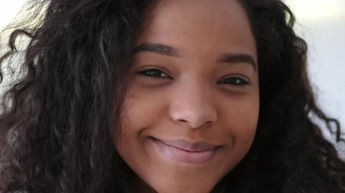 Smiling Young Woman Face Close Up