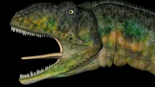 Animated 3D Dinosaur Head Opening Mouth