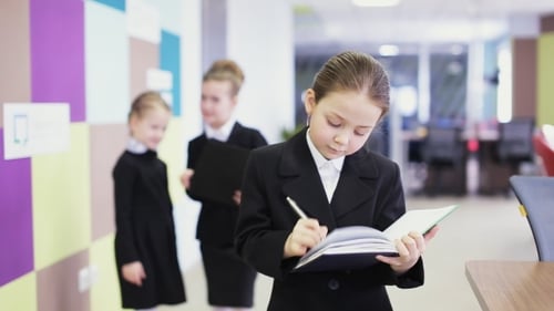 Pretty Office Kid Write