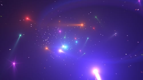 Dynamic Colorful Light Trails and Glittering Particles Background Loop