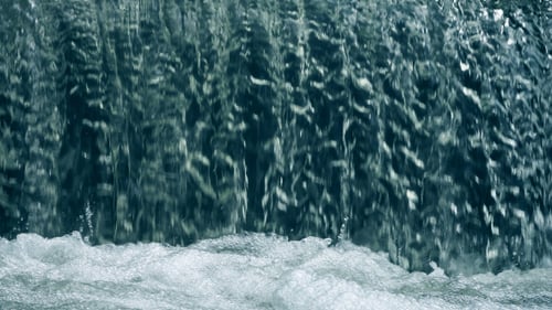 Cascading Waterfall Creates Rippling Texture and Flow