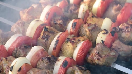 Barbecue With Delicious Grilled Meat
