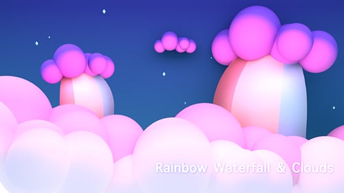 Abstract Dreamy Pink Cloudscape Loop Animation