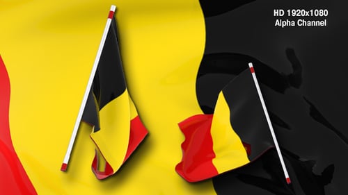 Waving Belgian Flag 3D Animation