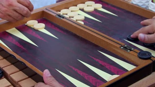 Slow Motion Outdoor Backgammon Game 2