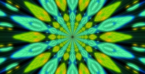 Vibrant Abstract Kaleidoscope Pattern Expanding Tunnel Animation