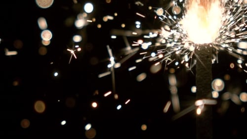 Sparkling Sparkler Showers Shimmering White and Gold