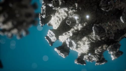 Microscopic 3D Virus Cells Floating in Medical Background
