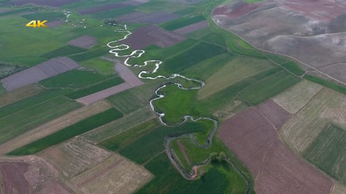 Aerial Meandering Rivers