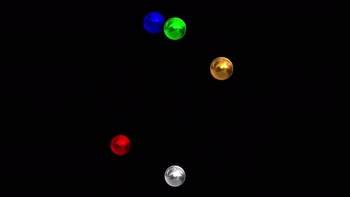 Rotating 5 Color Elemental Metal Beads Alpha Loop