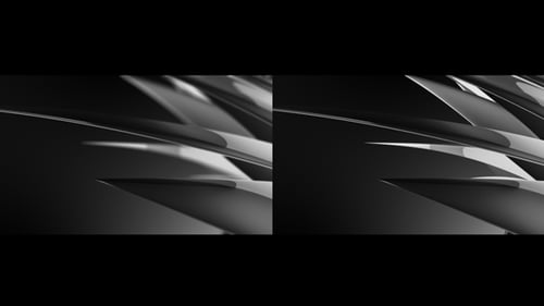 Abstract Waving Glossy Black and White Ribbons Loop