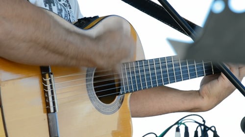 Close Up of Guitar Being Played