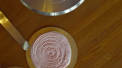 Confectioner Preparing Cake With Meringue