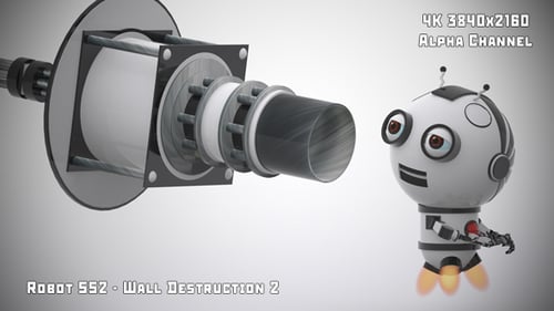 Robot Activated Wall Break Logo Reveal