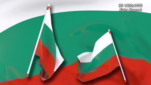 Realistic Bulgarian Flag Waving with Alpha Channel