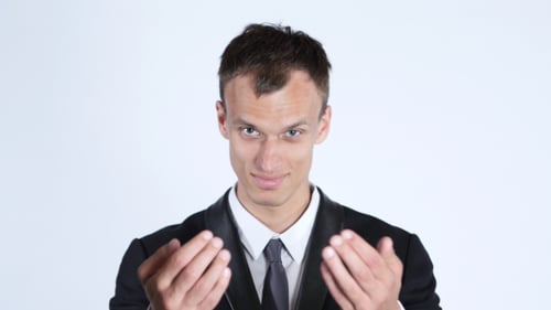 Businessman Inviting to Join Project