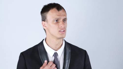 Confused Businessman Searching New Path, Idea, Lost