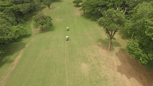 Flyover Golf Carts on a Course