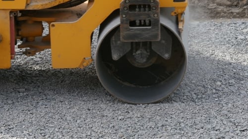 Road Roller On Repairing Of The Road