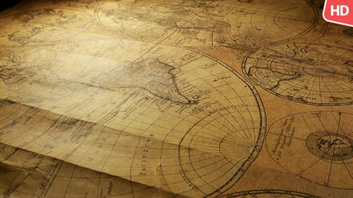 Vintage Map Close Up Sepia Tone