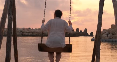 Leisure on Wooden Swing