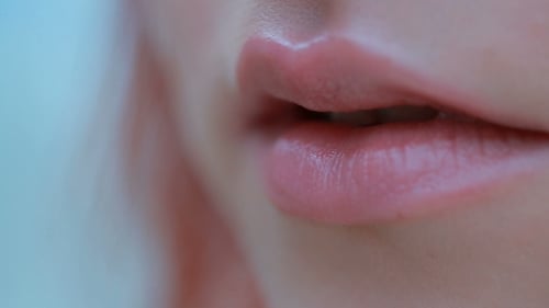 Close-Up of Sensual Woman Lips