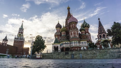 Moscow Kremlin, Red Square And Saint Basil's Cathedral Evening